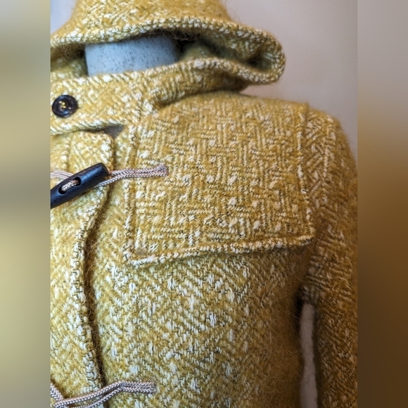 Leon and Harper, yellow Wool & Mohair duffle jacket Euro L - Picture 9 of 17